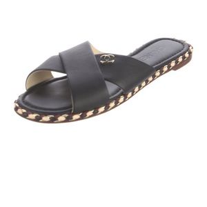 Chanel flat sandals slides 41